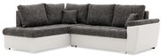 Vegas 245/190 sarokkanapé, fonott + műbőr, baloldali, sötétszürke - fehér