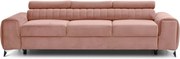 Rózsaszín bársony kinyitható kanapé 261 cm Laurence – ELTAP