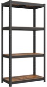 Álló polc, könyvespolc, tárolópolc 40 × 80 × 160 cm, barna/fekete