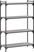 vidaXL 4 szintes szürke sonoma szerelt fa könyvespolc 80 x 30 x 120 cm