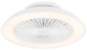Okos mennyezeti ventilátor fehér 59,5 cm LED-del, fényerőszabályzóval és távirányítóval - Deniz