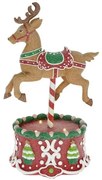 Mézeskalács játék rénszarvas glitteres LED-es karácsonyi figura dekoráció
