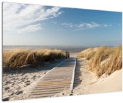 Kép - Homokos strand Langeoog szigetén, Németországban (90x60 cm)