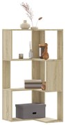 3 szintes sonoma tölgy szerelt fa sarok könyvespolc 50x50x102cm
