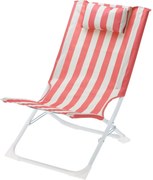 Összecsukható strandszék csíkokkal, piros