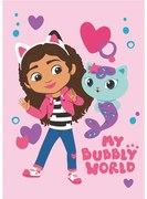 Rózsaszín fleece gyerek takaró 100x150 cm Gabby's Dollhouse "Bubbly World" – Jerry Fabrics