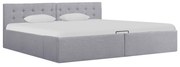 világosszürke szövet ágykeret hidraulikus tárolóval 180x200 cm