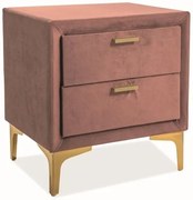 Monaco Velvet éjjeliszekrény, rózsaszín
