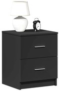 2 db fekete éjjeliszekrény 2 fiókkal 40x36x50 cm