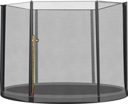 HOMCOM Csere Biztonsági Háló Kerek Trampolinhoz Ø244 cm Ki-Belépőcipzáras 6 Egyenes Pólushoz Ø244x180 cm Fekete | Aosom