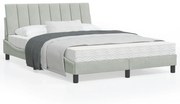 világosszürke bársony ágykeret matrac nélkül Hanko 140x200 cm