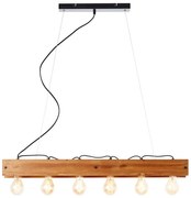 Brilliant - Csillár zsinóron CALANDRA 6xE27/42W/230V fenyő