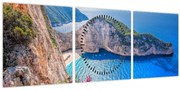 Kép - Navagio strand, Görögország (órával) (90x30 cm)