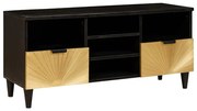 TV szekrény Fekete és Arany 100 x 33 x 46 cm tömör mangófa