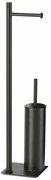 GEDY TR3214 Trilly állvány WC-papír tartóval ésWC-kefe tartóval, szögletes, matt fekete