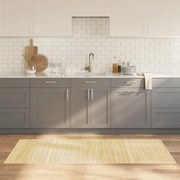 négyszögletű világos természetes bambusz szőnyeg 80 x 200 cm