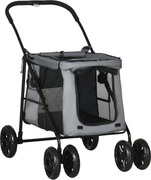 PawHut Kutya Kocsija, Összecsukható Kutya Babakocsi, Kutya Trolley Párnával, Macska Kocsi 20 kg-ig, Macska Ménes Kicsi és Közepes Méretű Kutyák Számár