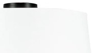 Mennyezeti lámpa matt fekete fehér árnyékolóval 45 cm - Combi