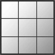 vidaXL fekete fém fali tükör 60 x 60 cm