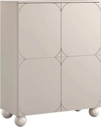 Sonatia II magas komód 120 cm kétajtós, két rejtett fiókkal - kasmír