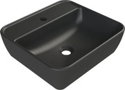 CeraStyle ONE - PULTRA ültethető - Top Counter - porcelán mosdó - - MATT FEKETE - 46 x 42 cm