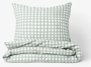 Goldea pamut ágyneműhuzat - zsálya színű kockás 140 x 200 és 70 x 90 cm
