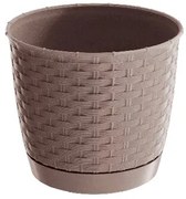 Ratolla Round virágcserép, m. 22, 19,5 cm, bézs (7529U) alátéttel, 22 cm