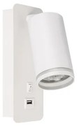 MasterLED Ring fehér oldalfali lámpa GU10-es foglalattal USB csatlakozóval