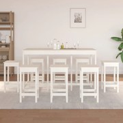 9 részes fehér tömör fenyőfa bárszett