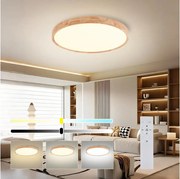 Brilagi - dimmelhető LED lámpatest WOODROUND LED/40W/230V 3000-6000K átmérő 60 cm + távirányító