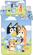 Bluey Happy Family gyerek, ovis ágyneműhuzat 100×135cm, 40×60 cm