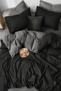 Ágynemű Garnitúra Fekete-szürke+ Lepedő 200X220CM Opa