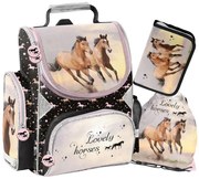 Iskolatáska lányoknak - 3 részes szett - LOVELY HORSES