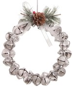 Ezüstszínű karácsonyi függő koszorú Cascabeles - Casa Selección