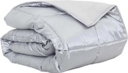 vidaXL Nyári Takarmány Ezüst 200 x 135 cm Satin és Mikroszálas