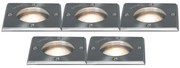 5 darabos acél IP65-ös talajspot szett - Basic Square