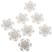 Karácsonyi díszek szett Hópehely, 12 db, polirezín