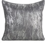 Dekorációs párnahuzat Elise 45x45 acél ezüst márvány szegély