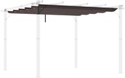 Outsunny 2.5x2.55m Pergola Napernyő Cserélhető Tető Napernyő Szövet Kerti Pavilonhoz, 10 Leeresztő Nyílással, Barna | Aosom