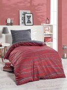 Pamut ágyneműhuzat Verda Claret 140x200 cm vörös-szürke