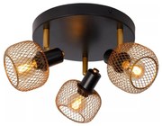 Lucide 77978/13/02 - Spotlámpa MAREN 3xE14/13W/230V fekete/réz