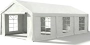 Kerti párty Sátor 5x6 m PVC (500 g/m²) – Fehér, komplett oldalfalakkal - -