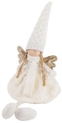 Angyal figura - lógólábú karácsonyi figura - 47 cm - fehér