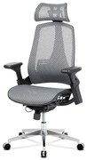 Kancelářská židle, šedá MESH síťovina, lankový mech., kovový kříž