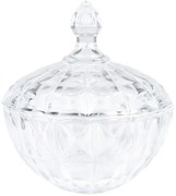 Vésett kristály üveg bonbonier Ø 16X19 CM