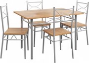 PAUL étkezőgarnitúra, 5 részes, természetes barna Casaria