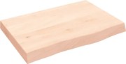vidaXL kezeletlen tömör tölgyfa fali polc 60x40x(2-6) cm