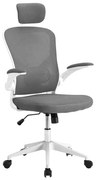 Ergonomikus irodai szék deréktámasszal, fejtámlával, szürke