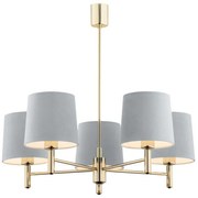 Argon 2085 - PONTE 5xE27/15W/230V függeszték, réz/kék