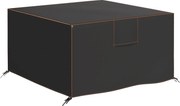 Outsunny terasz bútorhuzat — vízálló, UV-védelem, 420D Oxford, szélálló, 125 x 125 x 74 cm (fekete) | Aosom